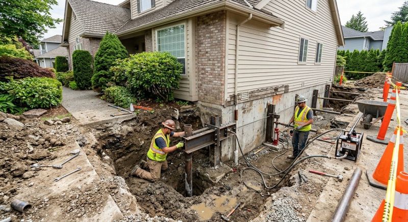 Our team working on Foundation Repair projects in Parrish, FL